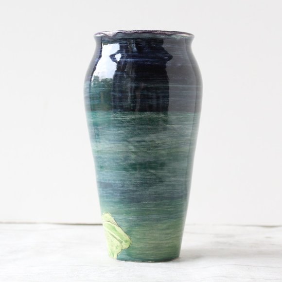 Lakshmi Design Pottery Hand Painted Floral Vase 82 - Picture 6 of 13